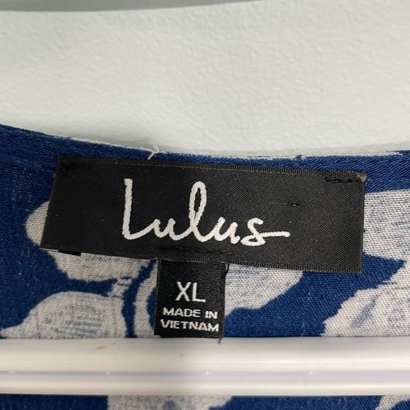 Lulu's Heart of Marigold Navy Blue Floral Print Wrap Maxi Dress XL Boho Rayon - Picture 5 of 14